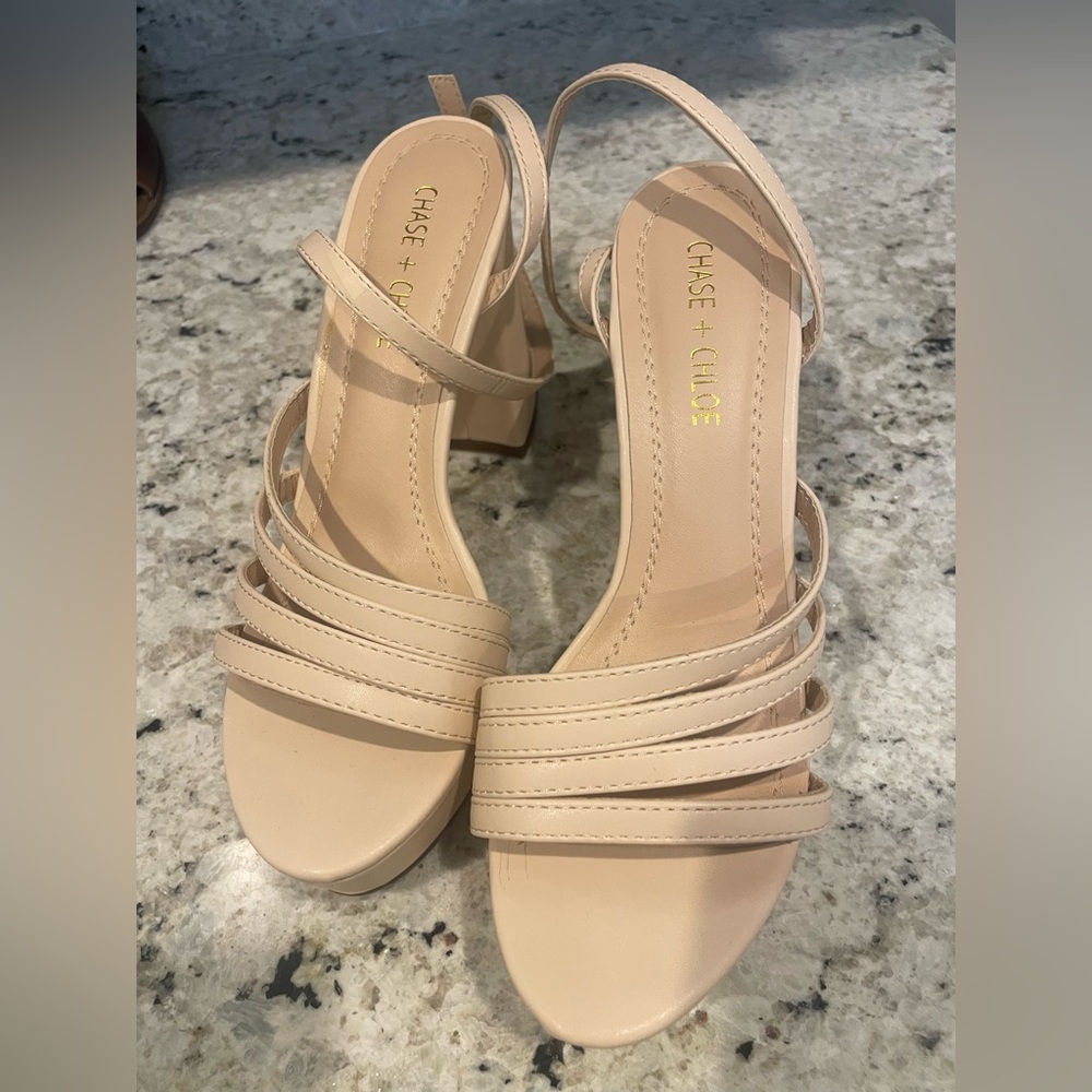 Chase + Chloe brand tan heels